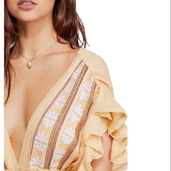 FREE PEOPLE WILL WAIT FOR YOU BALI FLORAL SHORT SLEEVE MIDI DRESS SMALL MEDIUM - Picture 7 of 12